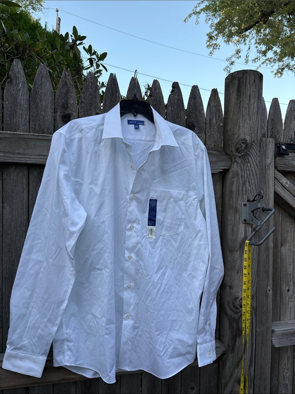 Apt. 9 large (16.6/36-7) white cotton dress shirt. NWT!!